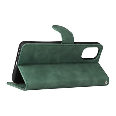 SKALO Motorola Moto G22 Matt PU Nahka lompakkokotelo - Vihreä