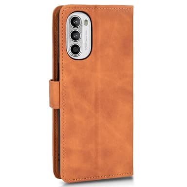 SKALO Motorola Moto G52 Matt PU Nahka lompakkokotelo - Ruskea