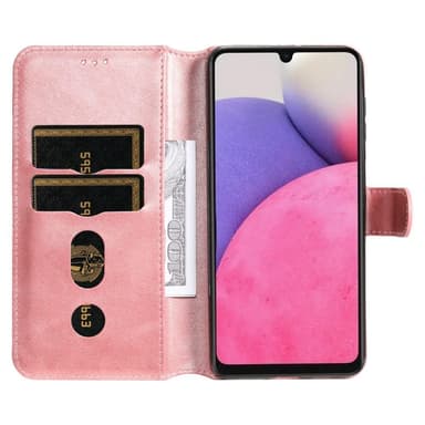 SKALO Samsung A33 5G Classic Lompakkokotelo - Ruusukulta