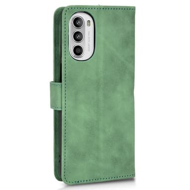 SKALO Motorola Moto G52 Matt PU Nahka lompakkokotelo - Vihreä