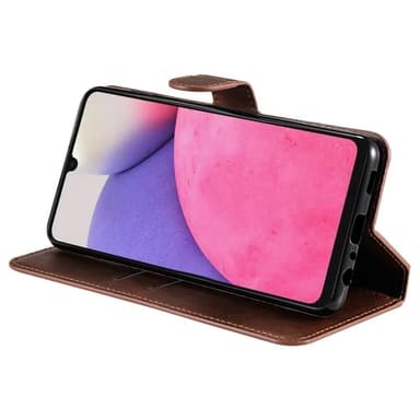 SKALO Samsung A33 5G Classic Lompakkokotelo - Ruskea