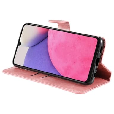 SKALO Samsung A33 5G Classic Lompakkokotelo - Ruusukulta