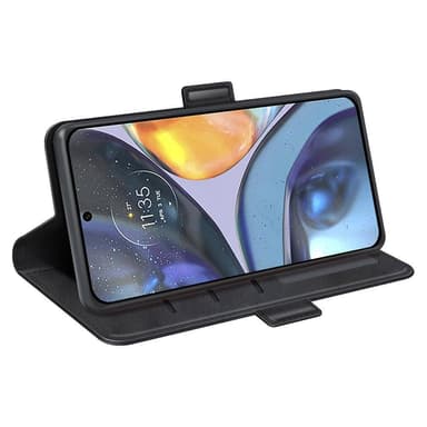SKALO Motorola Moto G22 Premium Wallet Lompakkokotelo - Musta