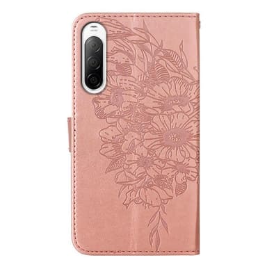 SKALO Sony Xperia 10 IV Mandala lompakkokotelo - Ruusukulta