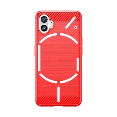 SKALO Nothing Phone (1) Armor Carbon Iskunkestävä TPU suojakuori - Punainen