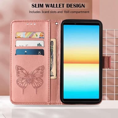 SKALO Sony Xperia 10 IV Mandala lompakkokotelo - Ruusukulta