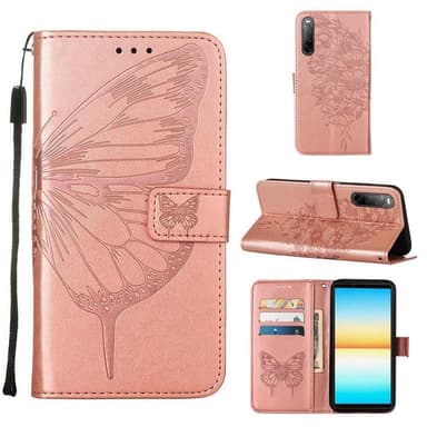 SKALO Sony Xperia 10 IV Mandala lompakkokotelo - Ruusukulta