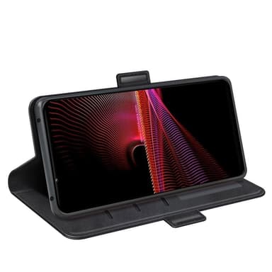 SKALO Sony Xperia 1 IV Premium Wallet Lompakkokotelo - Musta