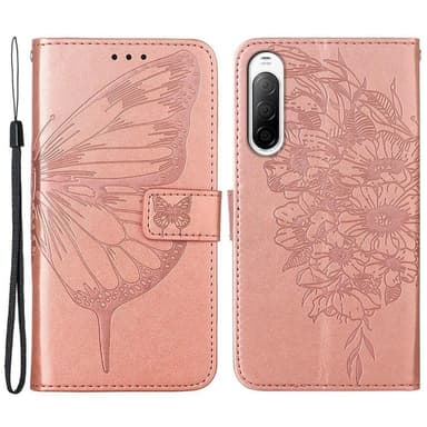 SKALO Sony Xperia 10 IV Mandala lompakkokotelo - Ruusukulta