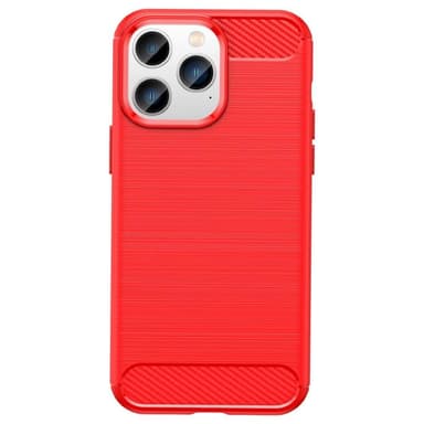 SKALO iPhone 14 Pro Max Armor Carbon Iskunkestävä TPU suojakuori - Punainen