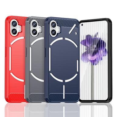 SKALO Nothing Phone (1) Armor Carbon Iskunkestävä TPU suojakuori - Musta