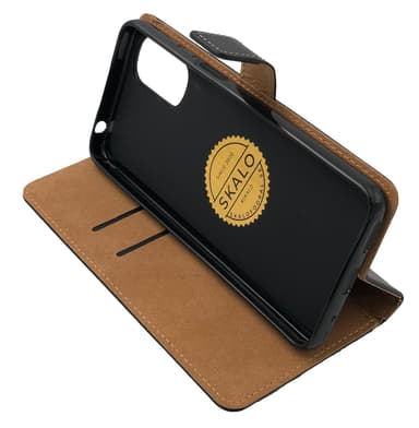 SKALO Motorola Moto E32/E32s Lompakkokotelo Aitoa nahkaa - Ruskea