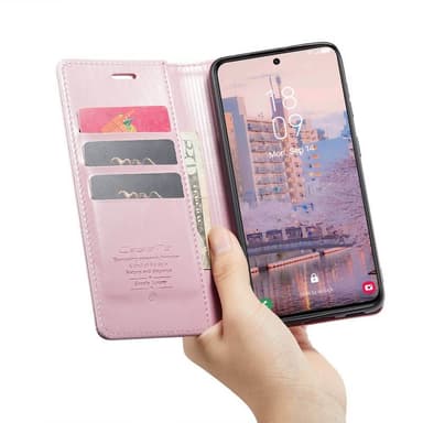 CaseMe Lompakkokotelo 3-kortti Samsung Galaxy S23 Plus - Vaaleapinkki
