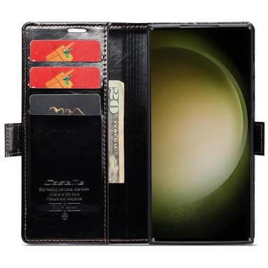 CaseMe Lompakkokotelo 3-kortti Samsung Galaxy S23 Ultra - Musta