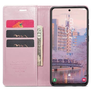CaseMe Lompakkokotelo 3-kortti Samsung Galaxy S23 Plus - Vaaleapinkki