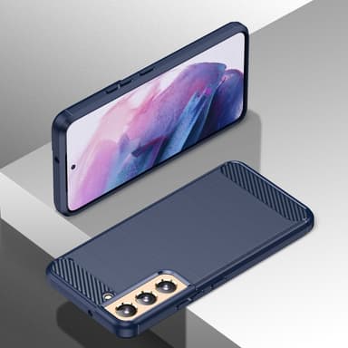 SKALO Samsung S23 Armor Carbon Iskunkestävä TPU suojakuori - Sininen