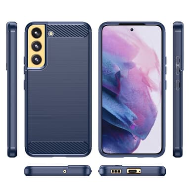 SKALO Samsung S23 Plus Armor Carbon Iskunkestävä TPU suojakuori - Sininen