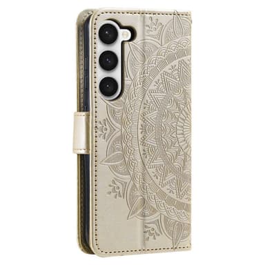 SKALO Samsung S23 Mandala lompakkokotelo - Kulta