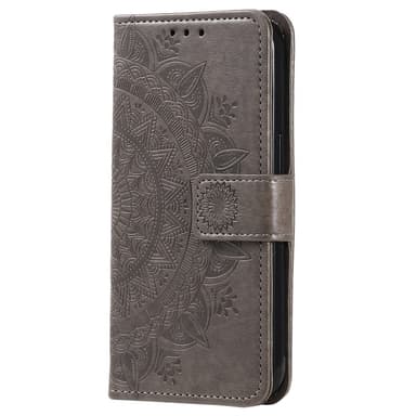 SKALO Samsung S23 Plus Mandala lompakkokotelo - Harmaa