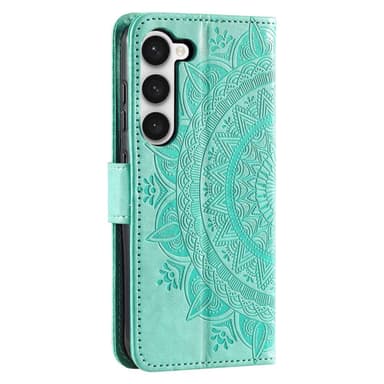 SKALO Samsung S23 Plus Mandala lompakkokotelo - Turkoosi