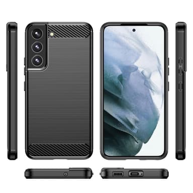 SKALO Samsung S23 Plus Armor Carbon Iskunkestävä TPU suojakuori - Musta