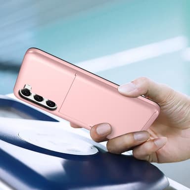 SKALO Samsung S23 Armor Suojakuori korttikotelo - Kulta