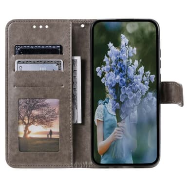 SKALO Samsung S23 Plus Mandala lompakkokotelo - Harmaa