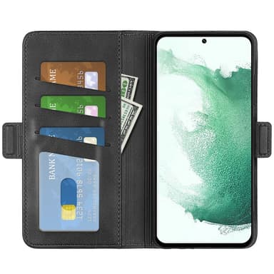 SKALO Samsung S23 Plus Premium Wallet Lompakkokotelo - Musta