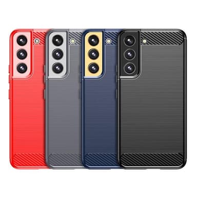 SKALO Samsung S23 Armor Carbon Iskunkestävä TPU suojakuori - Sininen