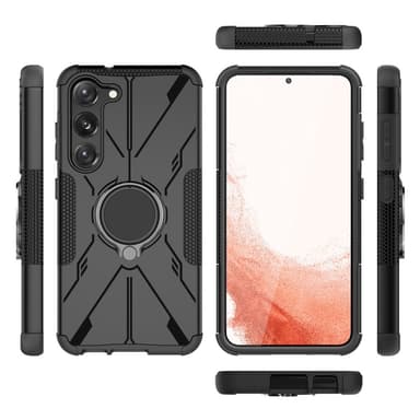 SKALO Samsung S23 Armor Hybridi metallirengas kuori - Musta