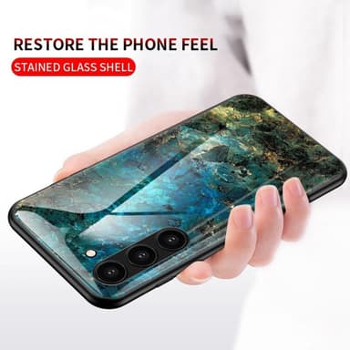 SKALO Samsung S23 Marmori karkaistu lasi TPU-suojakuori - #1