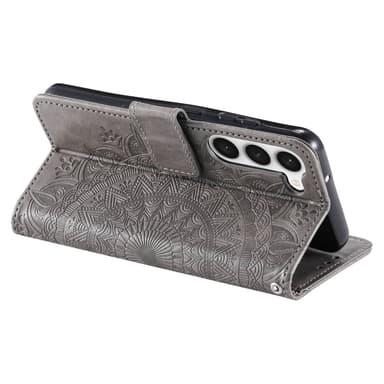 SKALO Samsung S23 Plus Mandala lompakkokotelo - Harmaa