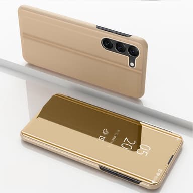 SKALO Samsung S23 Clear View Mirror Lompakko - Kulta