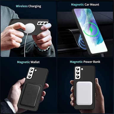 SKALO Samsung S23 Ultrathin TPU-kuori Magnetic Ring - Musta