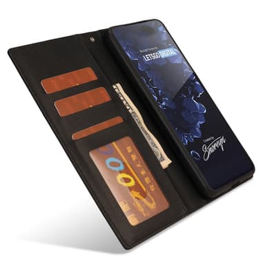 SKALO Samsung S23 DOLIZMA 2 in 1 magneettinen lompakkokotelo - Musta