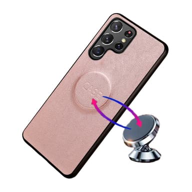 SKALO Samsung S23 Ultra DOLIZMA 2 in 1 magneettinen lompakkokotelo - Ruusukulta