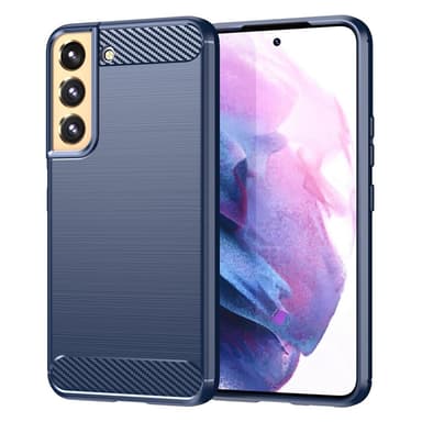 SKALO Samsung S23 Armor Carbon Iskunkestävä TPU suojakuori - Sininen