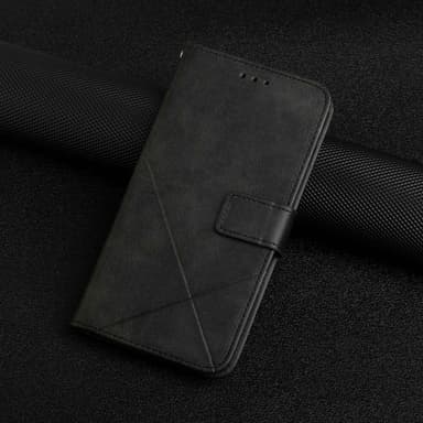 SKALO Samsung S23 Kohokuvioitu PU Nahka Lompakkokotelo - Musta