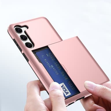SKALO Samsung S23 Armor Suojakuori korttikotelo - Kulta