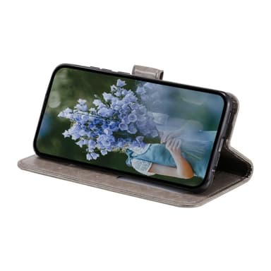 SKALO Samsung S23 Ultra Mandala lompakkokotelo - Harmaa