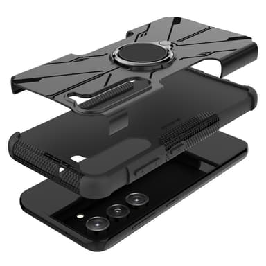 SKALO Samsung S23 Armor Hybridi metallirengas kuori - Musta
