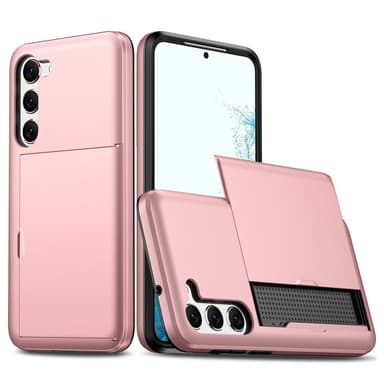 SKALO Samsung S23 Armor Suojakuori korttikotelo - Ruusukulta