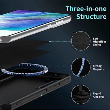 SKALO Samsung S23 Ultrathin TPU-kuori Magnetic Ring - Musta
