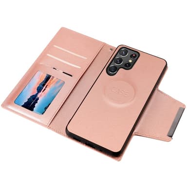 SKALO Samsung S23 Ultra DOLIZMA 2 in 1 magneettinen lompakkokotelo - Ruusukulta