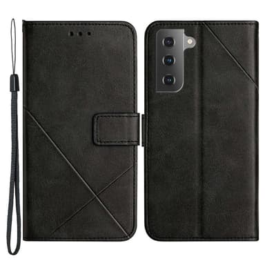 SKALO Samsung S23 Kohokuvioitu PU Nahka Lompakkokotelo - Musta