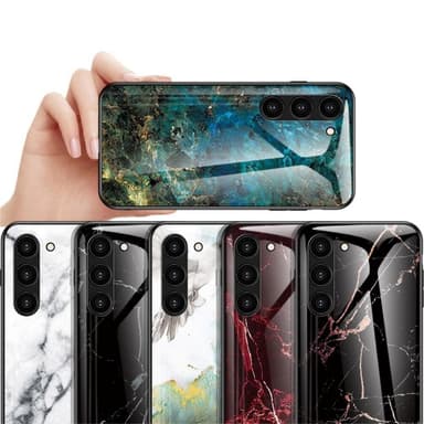 SKALO Samsung S23 Marmori karkaistu lasi TPU-suojakuori - #1