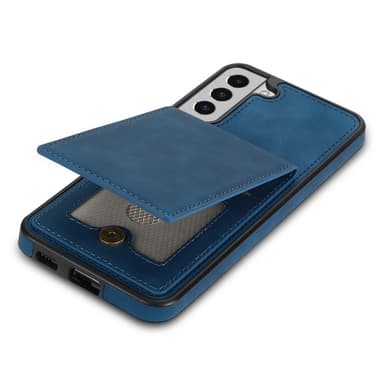 SKALO Samsung S23 PU-nahkainen Suojakuori Lompakolla - Sininen