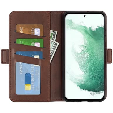 SKALO Samsung S23 Plus Premium Wallet Lompakkokotelo - Ruskea