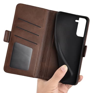SKALO Samsung S23 Plus Premium Wallet Lompakkokotelo - Ruskea