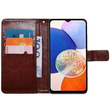 Lompakkokotelo 3-kortti Samsung Galaxy A14 5G - Ruskea